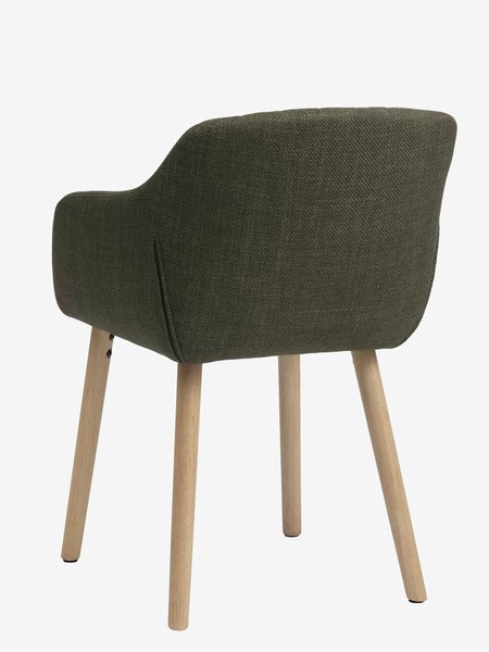 Ruokapöydän tuoli ADSLEV oliivinvihreä kangas/tammenvärinen