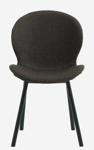 Silla de comedor GEVNINGE tela marrón oscuro/negro