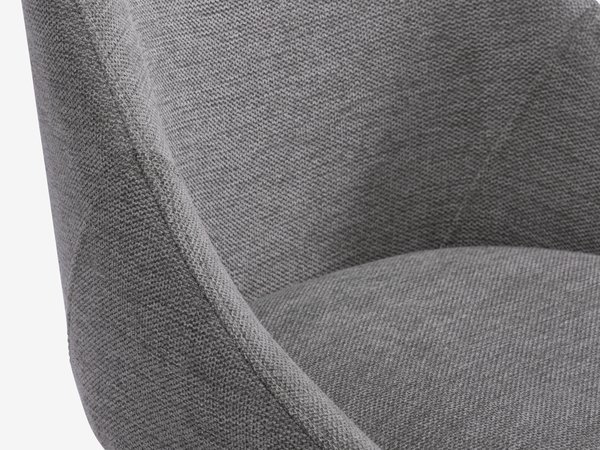 Dining chair VELLEV sand fabric/black