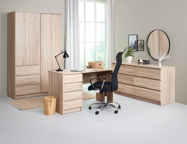 Desk LIMFJORDEN 60x120 4 drawers light oak colour