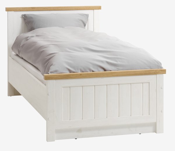 Estrutura de cama MARKSKEL 90x190 carvalho/branco