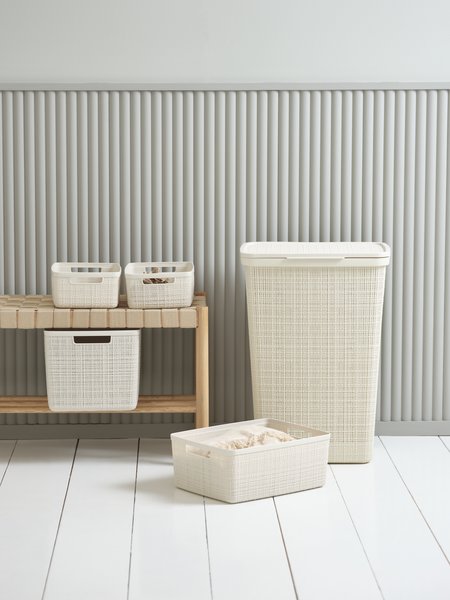 Panier JUTE 12L plastique blanc cassé