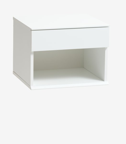 Yöpöytä KORSVANG 1 laatikko valkoinen