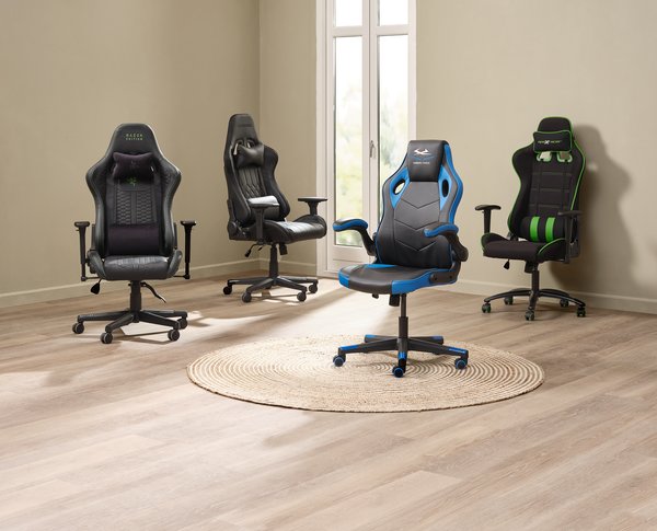 Gaming chair LAMBJERG black mesh/green