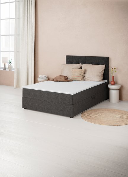 Boxspring postel 140x200 cm PLUS C40 úložný prostor Šedá-40