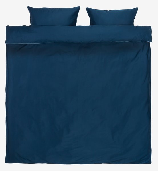 Sateen duvet cover set SANNA King dark blue