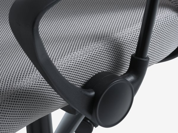 Chaise de bureau professionnelle BILLUM tissu gris/noir