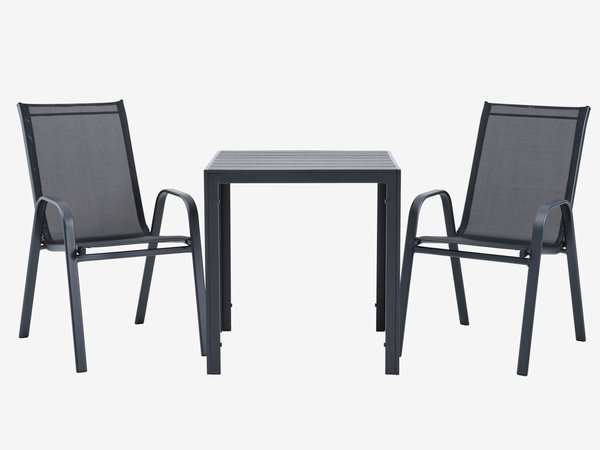 JERSORE 70 masă + 2 EKNES scaun negru