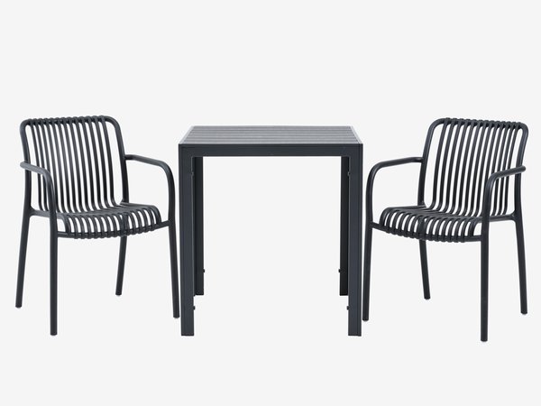 JERSORE D70 stôl + 2 NABBEN stolička čierna