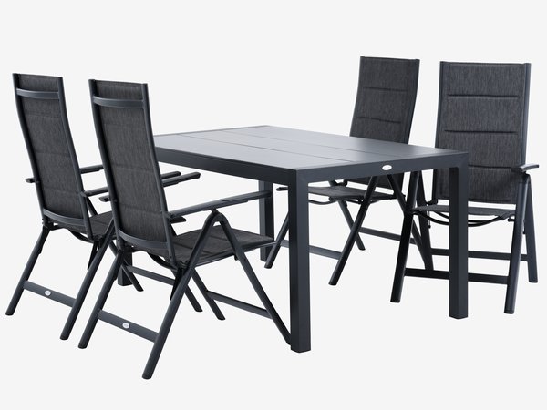HAGEN Μ160 τραπέζι + 4 MYSEN καρέκλες γκρι
