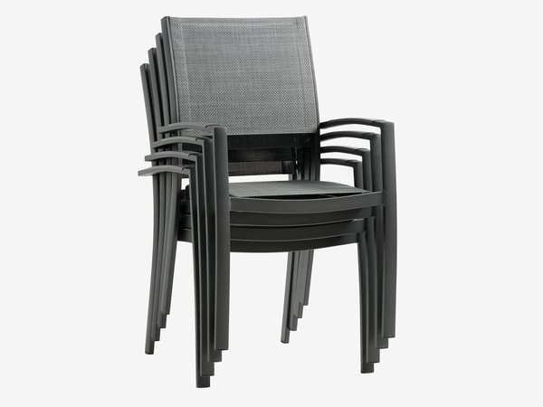 HAGEN L160 bord grå + 4 STRANDBY stol grå