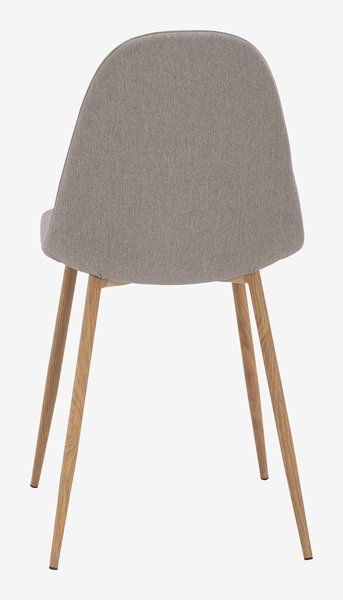 Cadeira de jantar TINGLEV tecido cinzento/ cor carvalho