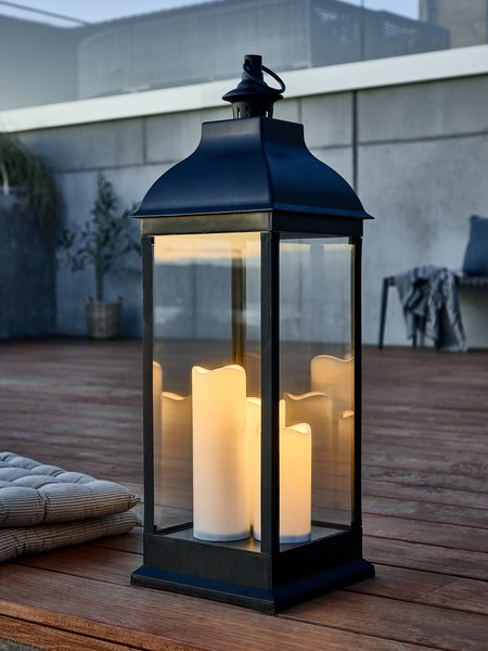 Lantern ANKA W24xL24xH70cm with LED black