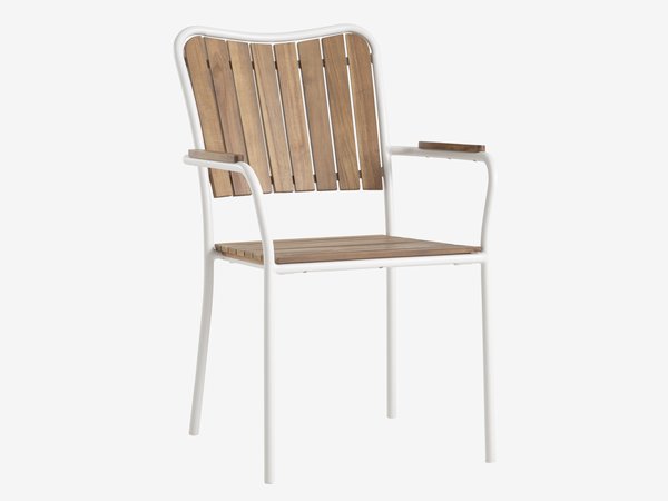 Cadeira empilhável BASTRUP natural/branco