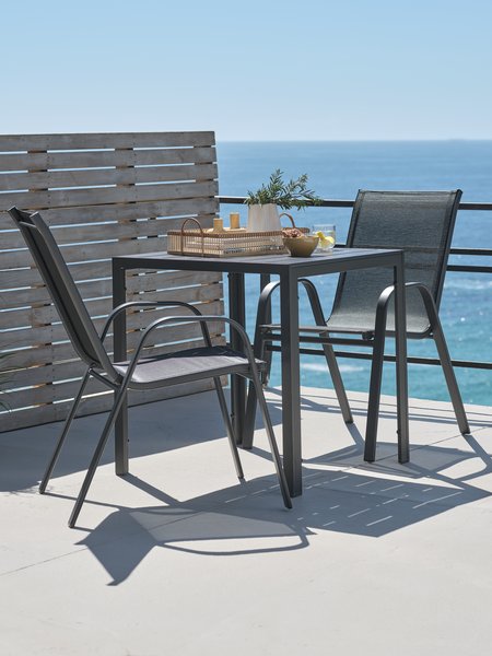 JERSORE L70 table + 2 LEKNES chaises noir