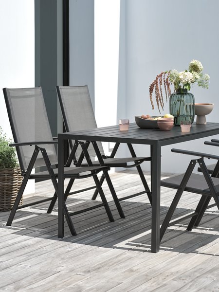 JERSORE L140 table + 4 MELLBY chair black