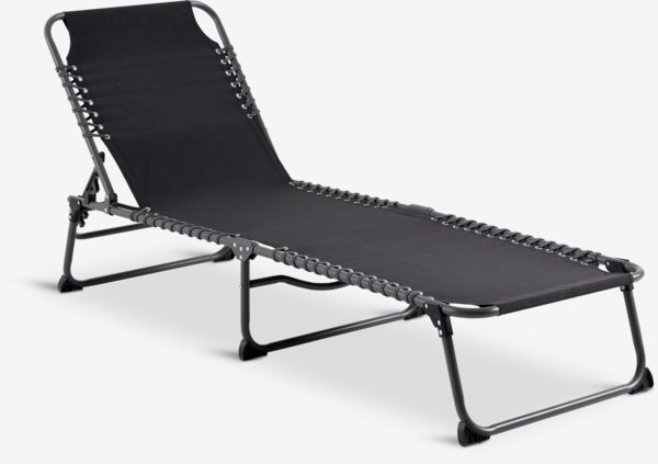 Sun lounger HALDEN W60xL189 black