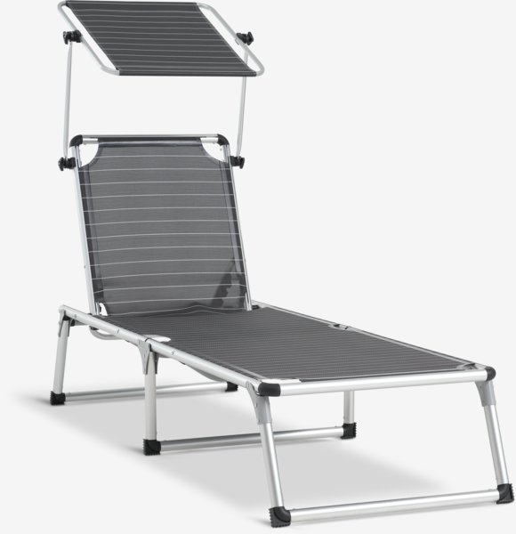 Sun lounger THORSMINDE W59xL194 grey