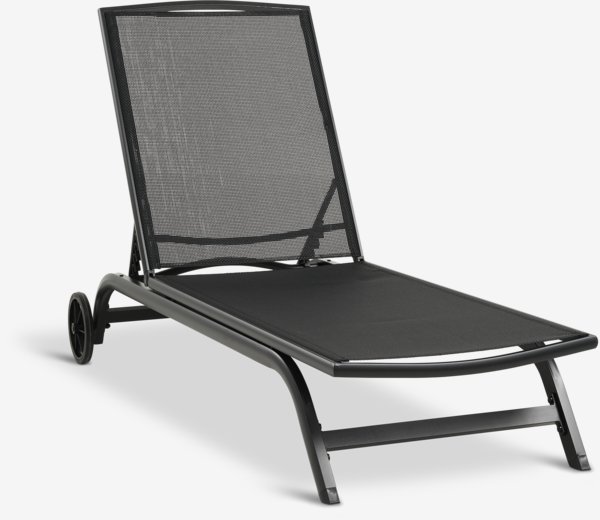 Sun lounger HANSTHOLM W76xL200 black