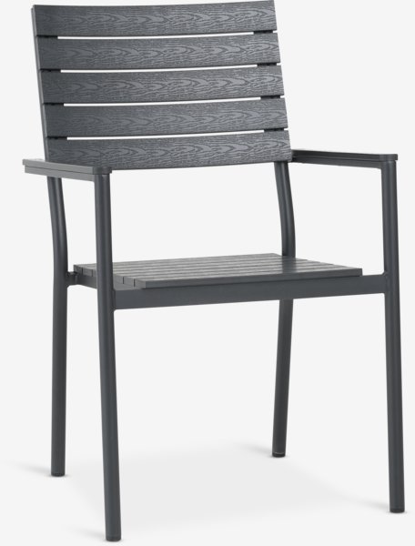 Rakásolható kerti szék PADHOLM fekete