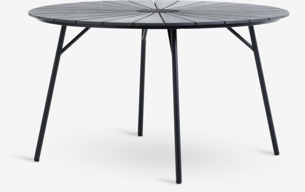 Table RANGSTRUP Ø130 noir + 4 chaises ILDERHUSE noir