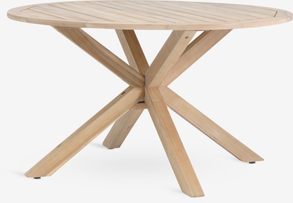 HESTRA Tavolo Ø126 cm legno duro + 4 GAMMELBY Sedie grigio