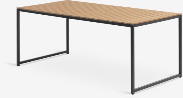 DAGSVAD L190 table naturel + 4 BREDSTEN chaises noir