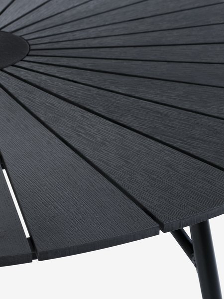 RANGSTRUP Ø130 table + 4 BREDSTEN chaises noir