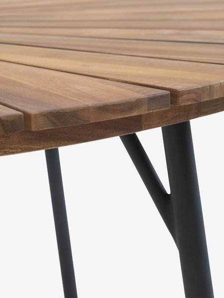 BASTRUP Tavolo Ø120 cm legno duro/nero + 4 SAKSBORG Sedie