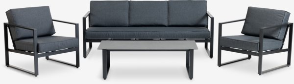 Комплект мебели VONGE 5 места бързосъхнещ черен