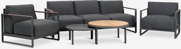 Lounge-Set KILSENG 5 Personen grau