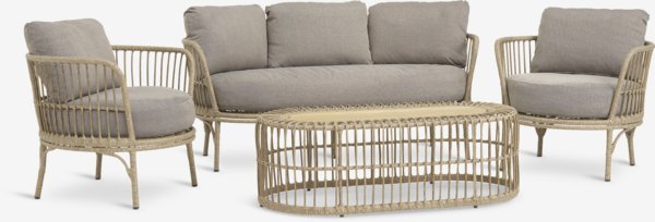 Loungeset ILLERUP 4,5-persoons naturel