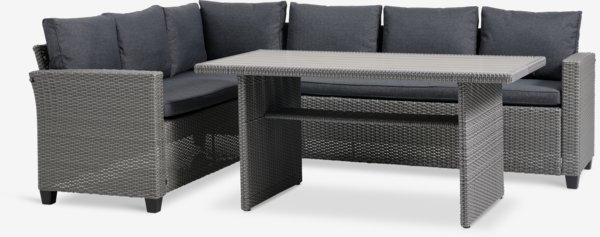 Set muebles jardín AGERMOSE 6 plazas gris