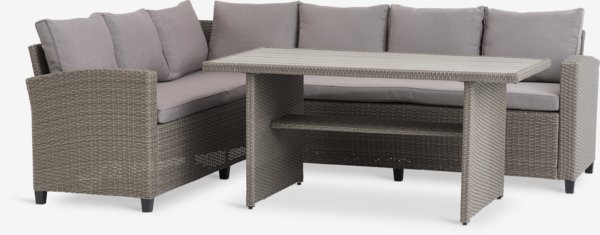 Lounge set AGERMOSE 6 posti con vano contenitore naturale