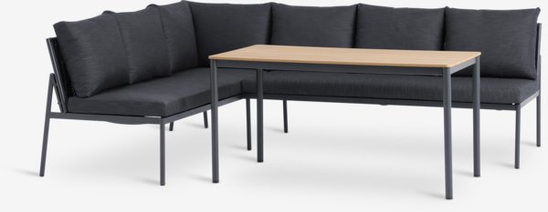 Loungeset HAFJELL 6-sits svart