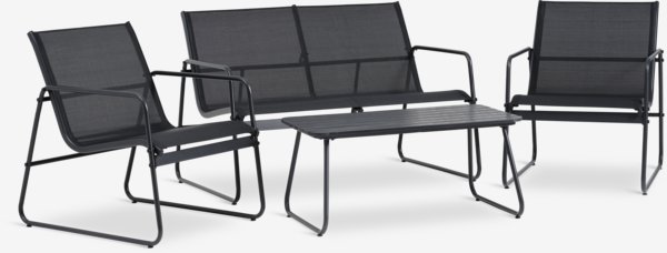 Комплект меблів для відпочинку ULKENSDAL 4м чорний