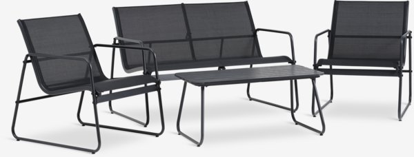 Lounge set ULKENSDAL 4-seater black