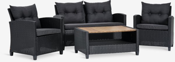 Lounge-Set VEN 4 Personen schwarz