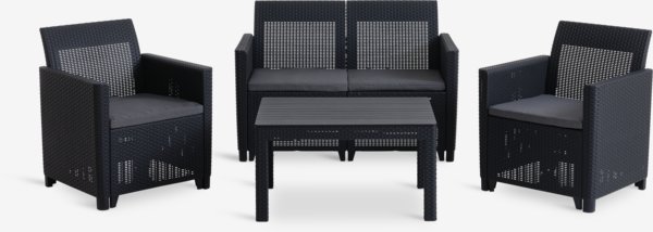 Lounge-Set MOLDE 4 Personen grau