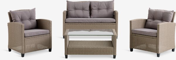 Lounge-Set MORA 4 Personen natur