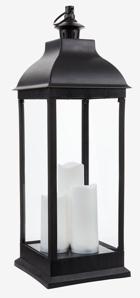 Lanterne ANKA l24xL24xH70cm a/LED noir