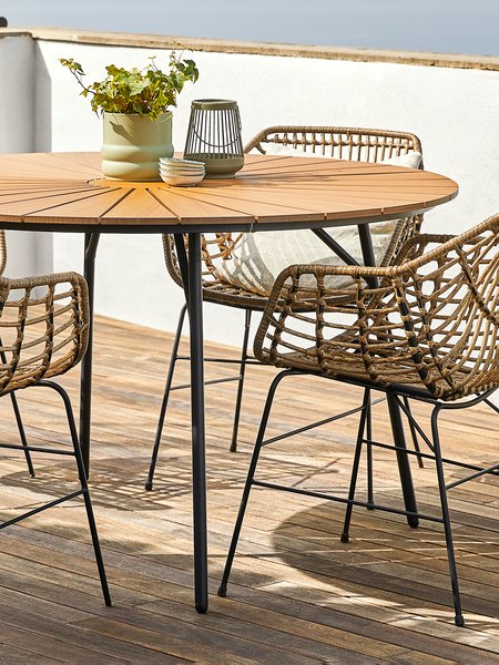 Tavolo da esterno RANGSTRUP Ø130 cm naturale/nero