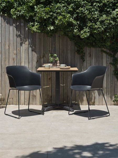 HOBRO L70 table natural + 2 SANDVED chair black