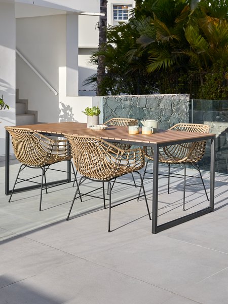 DAGSVAD P190 pöytä + 4 ILDERHUSE tuoli luonnonvärinen