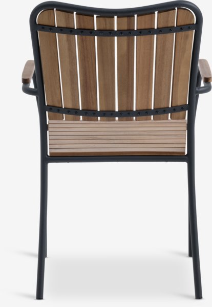 Baštenska stolica BASTRUP natur/crna