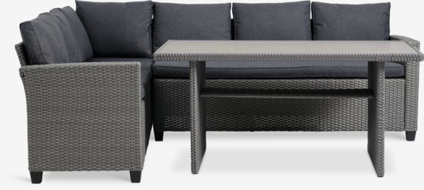 Set muebles jardín AGERMOSE 6 plazas gris