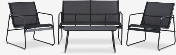 Комплект мебели ULKENSDAL 4 места черно