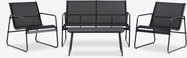 Lounge set ULKENSDAL 4-seater black