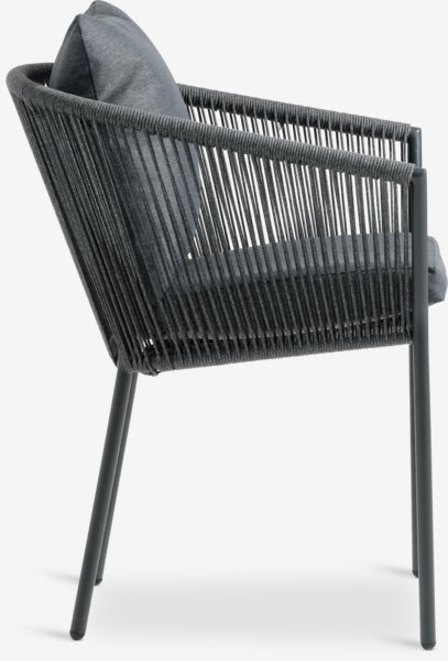 Chaise empilable BRAVA à séchage rapide gris