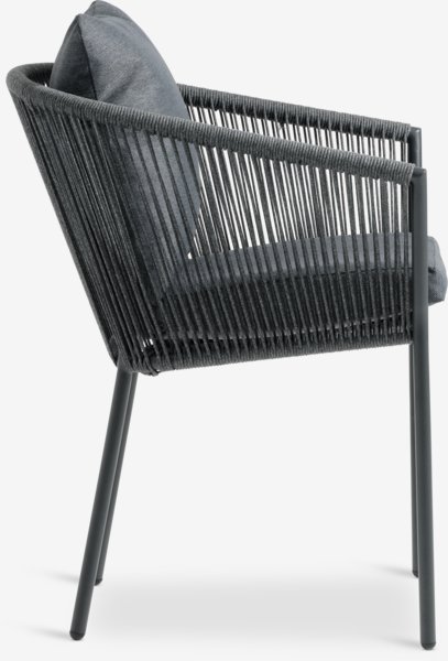 Silla apilable BRAVA secado rápido gris